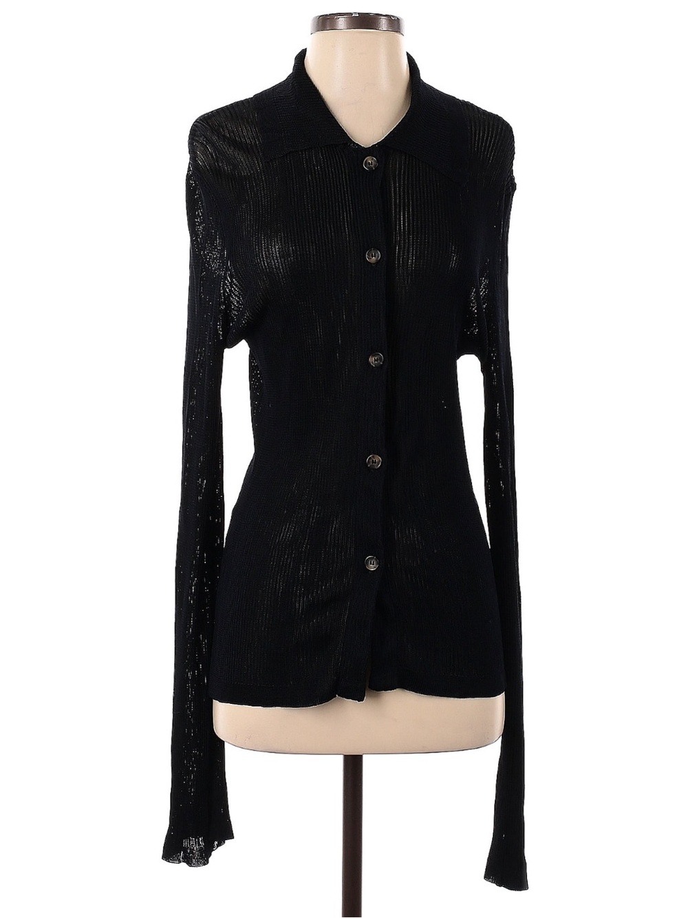 Free people Black Sheer Button-Up Cardigan size small